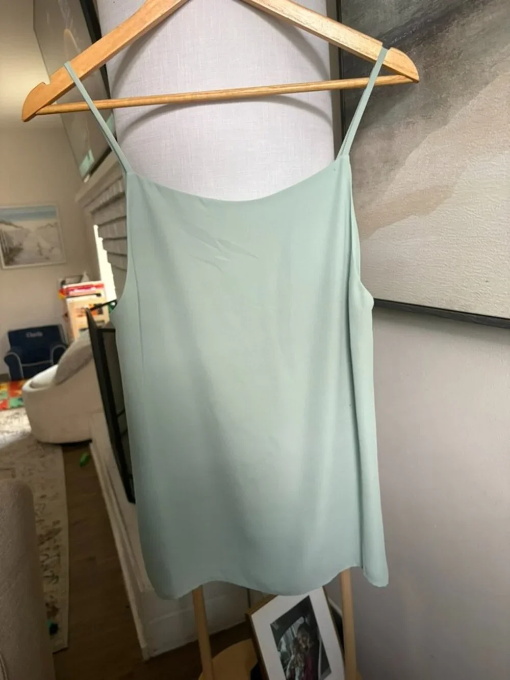 Mint Green Flowy Spaghetti Strap Cami Tank Top